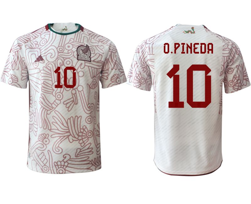 Men 2022 World Cup National Team Mexico away aaa version white #10 Soccer Jerseys->mexico jersey->Soccer Country Jersey